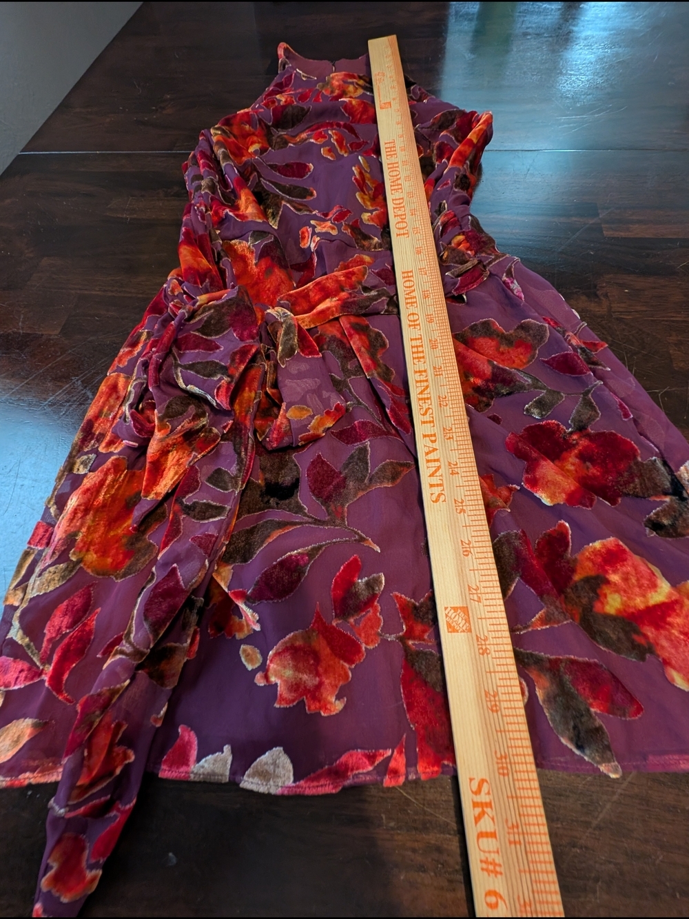 Amanda Uprichard Selah Dress, Sorrel Burnout, Women's XS, Plum/Orange - Picture 2 of 10